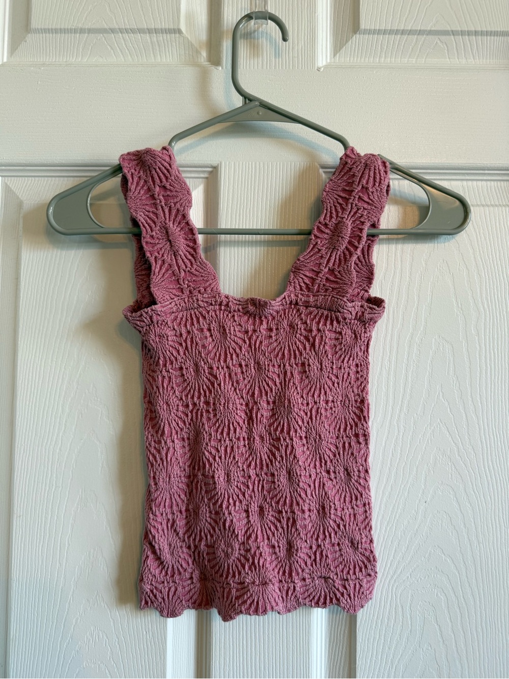 Textured Mauve Tank Top - Women's Cropped Knit Tank size s/xs
